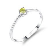 3mm Peridot CZ Silver Ring CSR-150-3